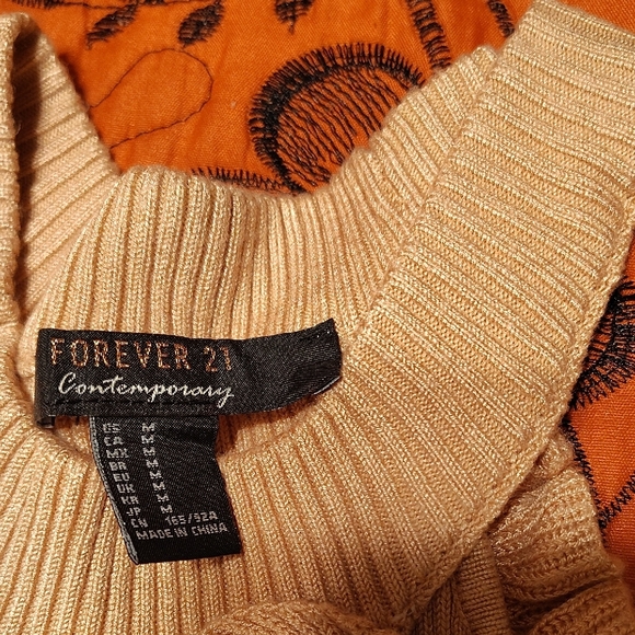 Forever 21 Gold Ribbed Sweater - Picture 2 of 3